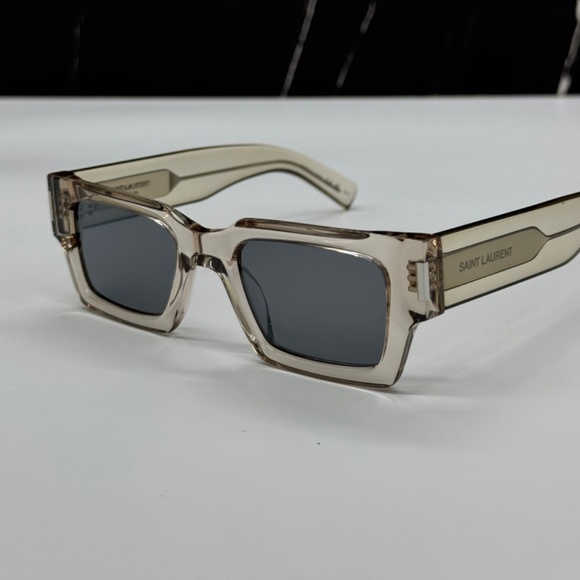 NEW SL572 003 SAINT LAURENT BEIGE GREY SL 572 003 SQUARE UNISEX SUNGLASSES - Picture 5 of 10